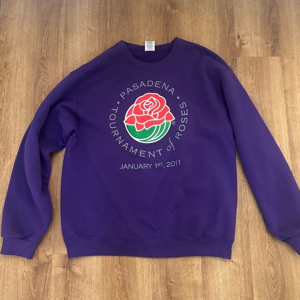 Pasadena Tournament of Roses 2011 Men's and Women's Purple Crewneck Sweatshirt